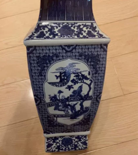 景德镇青花开窗山水纹方将军罐家居中式陶瓷瓷...