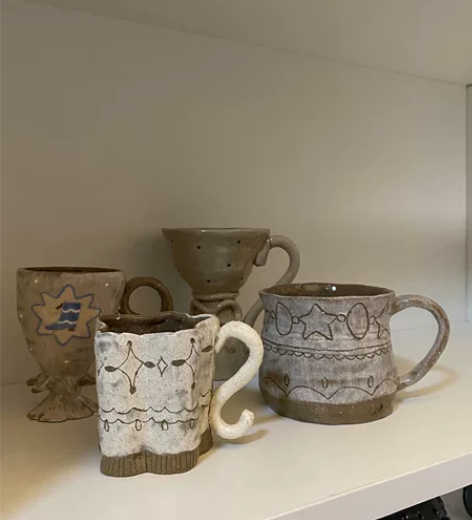 ins风粗陶手作手捏陶瓷景德镇原创手捏陶瓷...