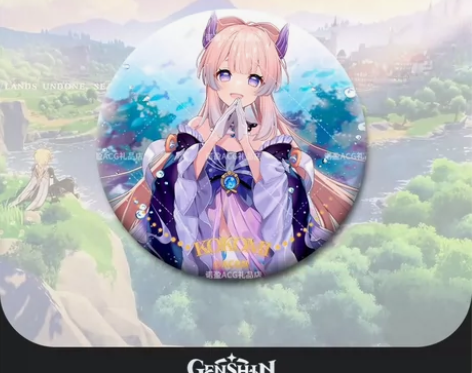 原神周边徽章磨砂闪光膜珊瑚宫心海现人神巫女...