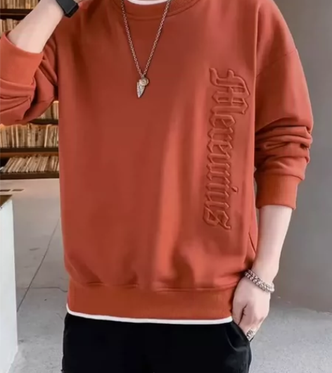 稻草人男士卫衣休闲圆领春秋长袖上衣打底百搭...