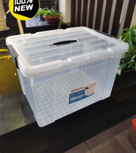 【零差评全新包邮】近直角高透手提塑料收纳箱...