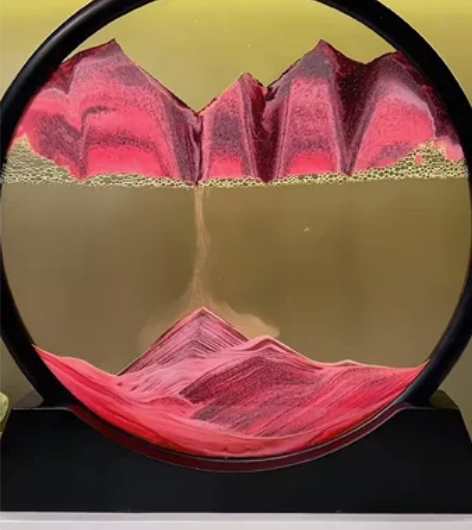 3D流沙画沙漏摆件创意解压桌面客厅装饰品情...