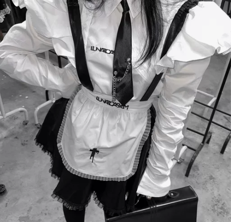 疯人院 女仆裙日系软妹风洛丽塔背带裙COS...