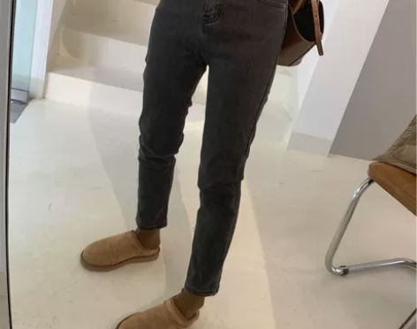 加绒弹力牛仔裤女修身显瘦烟管裤子胖妹妹大码...