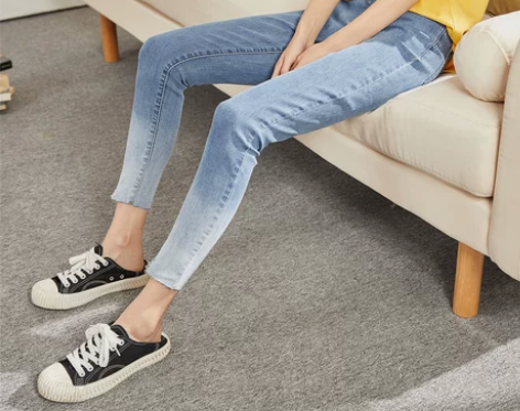 全新 唐狮牛仔裤女春秋韩版显瘦九分裤紧身小...