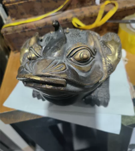 纯铜大号鎏金金蟾   招财金蟾摆件   铜...