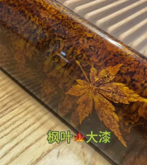 大漆枫叶鎏金工艺 非遗文化传承漆艺 高端大...