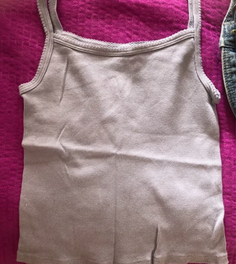 bm花边吊带背心奶蓝色 全新