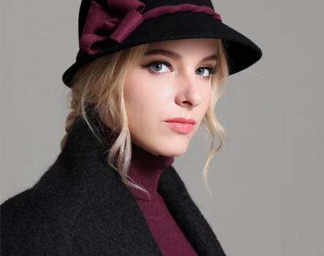 宏达女士百搭甜美花朵羊毛帽 感兴趣的话点“...