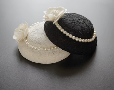 法式复古赫本风优雅蕾丝小礼帽女礼服旗袍英伦...