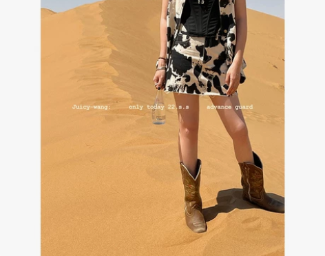 ACSENSE 美式牛仔马甲短裙两件套女夏...