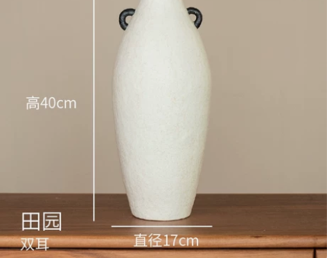 侘寂风陶瓷花瓶客厅复古陶罐插花干花花器禅意...