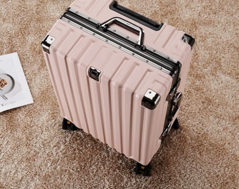 粉色行李箱20寸pc耐磨2023新款学生女...