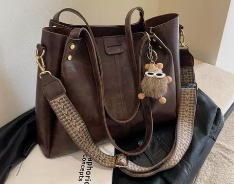 稻草人大容量托特包包女秋冬时尚复古单肩包宽...