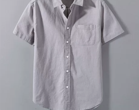 【全新包邮】男士亚麻短袖翻领衬衫麻布男装夏...