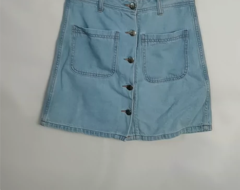 牛仔裙女韩版学生排扣高腰牛仔短裙女夏半身裙...