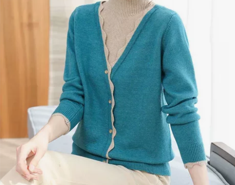 啄木鸟拼色假两件北极绒毛衣秋冬新款时尚洋气...