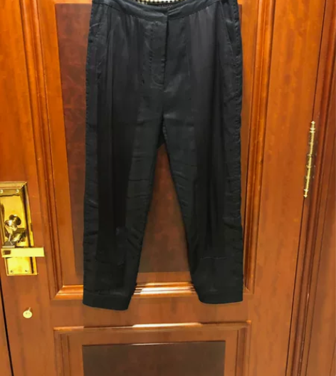 origin亚麻接拼桑蚕丝裤子七分八分裤 ...