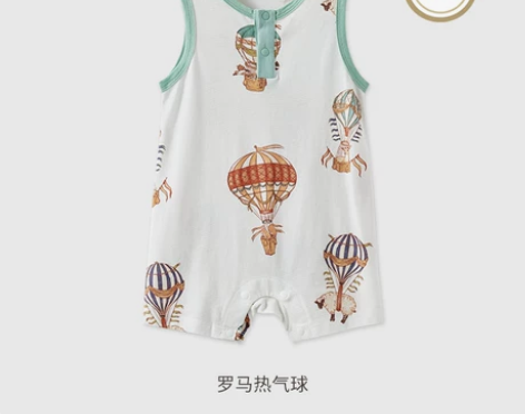 【亲子价】嫚熙婴儿连体衣夏季背心款睡衣无袖...