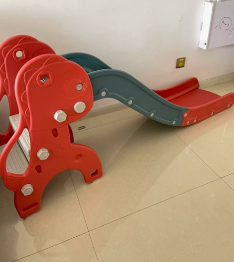 迈奇旗舰店加高护栏滑梯，珊瑚橙色，内嵌式密...