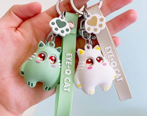 可爱网红萌眼猫钥匙扣情侣挂件创意男女锁匙扣...