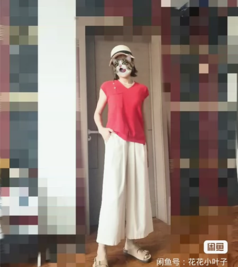 全新女夏橘红色软糯薄针织显白文艺森系禅意风...