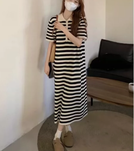 条纹连衣裙 代理价￥35零售价￥55包邮运...