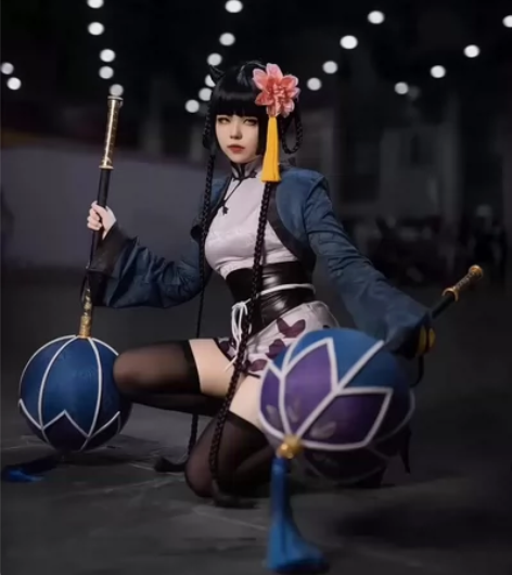 黑执事夏尔蓝猫cosplay服装蓝猫旗袍御...