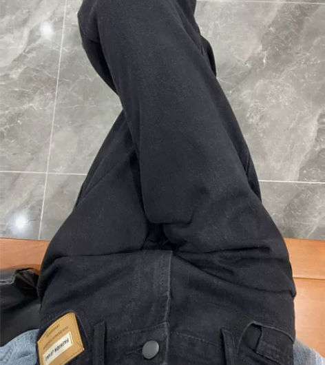 黑色直筒牛仔裤女秋季新款宽松大码高腰百搭显...