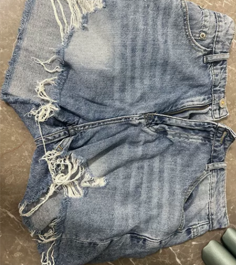 宽松阔腿毛边休闲显瘦牛仔裤女【100%棉/...