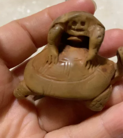 黄扬木雕双龟手把件 可做包挂 一经售出不退...