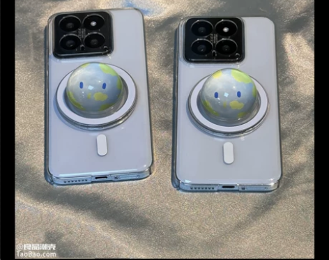 ins玻璃地球小人适用K70小米14/13...