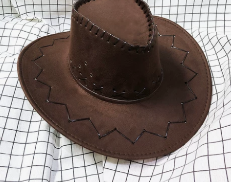 辣妹春夏季西部牛仔帽子遮阳帽麂皮绒爵士帽男...