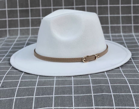 大号秋冬英伦风男女士复古爵士毛呢帽宽檐帽经...