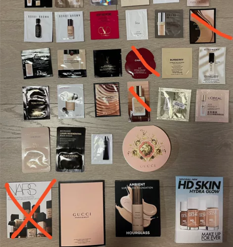 大牌粉底液小样  十片48.8r包非偏(不...