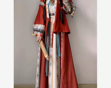 红不拉叽汉服女成人唐制汉元素唐褙子改良交领...