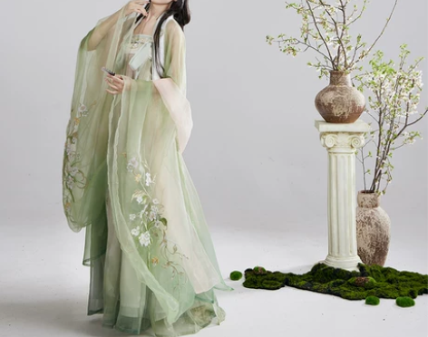 玉术【蝶兰景岁】原创汉服女齐胸大袖衫重工刺...