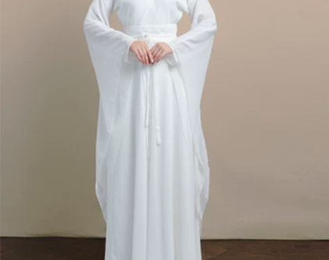 ?宋制汉服女白色仙裙飘逸古装古风学生舞蹈古...