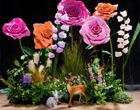 大型巨型皱纹纸向日葵玫瑰大纸花假花室内装饰...