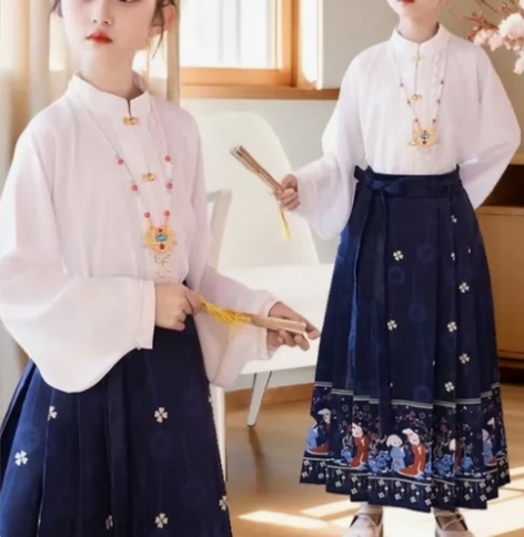 马面裙夏季薄款套装小学生毕业拍照国风儿童汉...