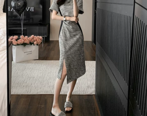 ?拉夏贝尔高端气质连衣裙女夏季2023新款...