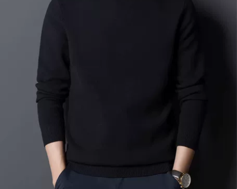 啄木鸟秋冬款中年男装加厚套头半高领毛衣休闲...