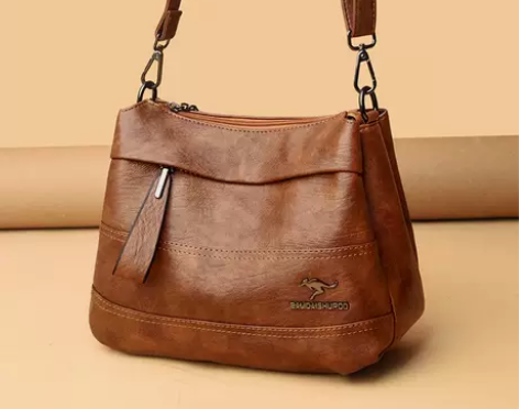 正品袋鼠专柜真皮女包包斜挎包2024时尚春...