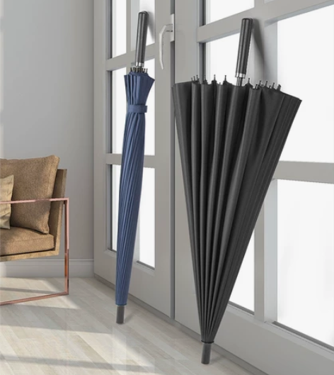 超大雨伞半自动12骨折叠雨伞黑胶晴雨两用三...