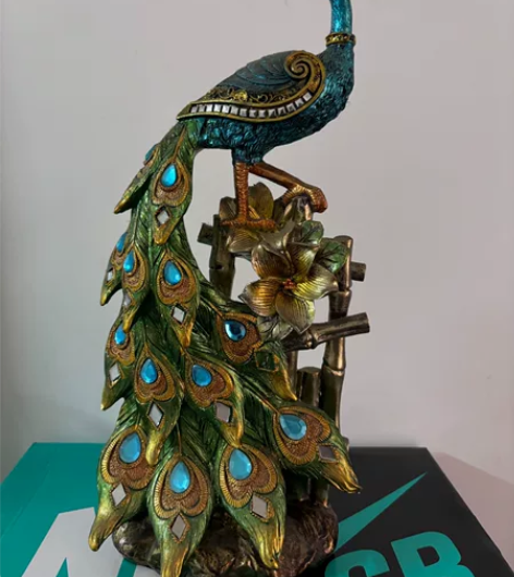 欧式情侣孔雀创意家居树脂工艺品摆件现代客厅...