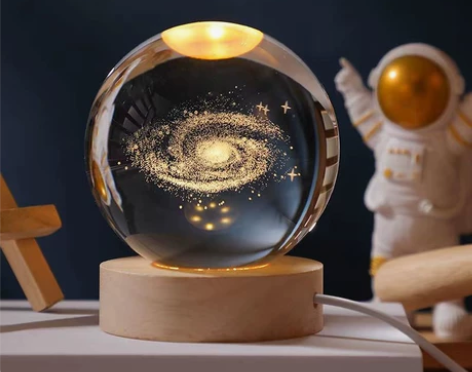 【捡漏清仓】全新宇宙水晶球发光小夜灯创意摆...
