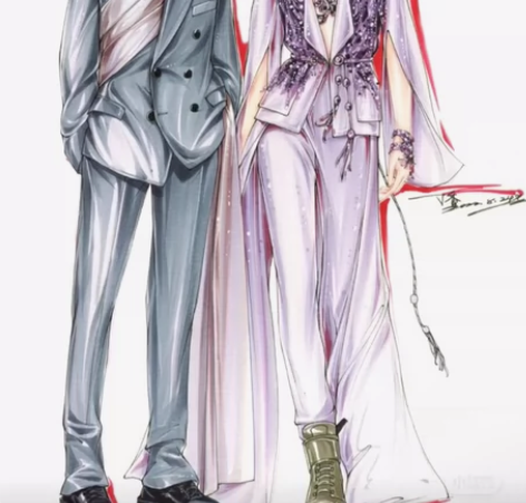 定稿 丁香服装画 效果图 时装画 水彩 马...