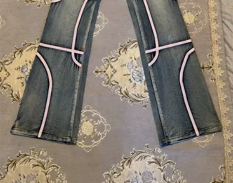#喇叭牛仔裤 全新Vintage千禧辣妹显...