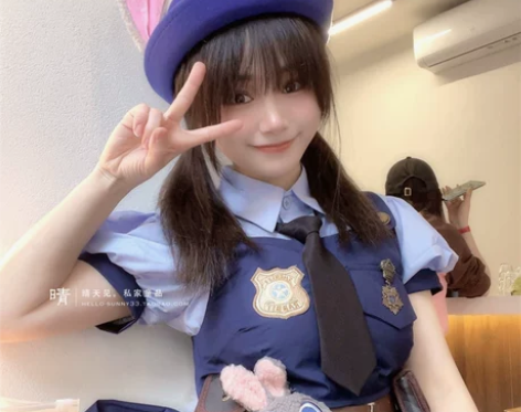 朱迪兔子警官cos服饰帽子儿童礼帽徽章圆顶...