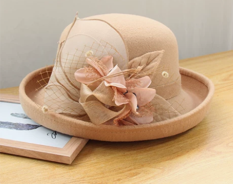 2023名媛礼帽女英伦秋冬时尚百搭保暖卷边...